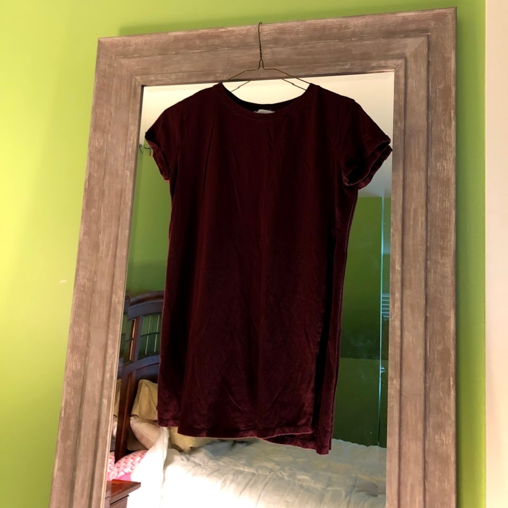 Forever 21 Maroon Long T-shirt w/ Slits